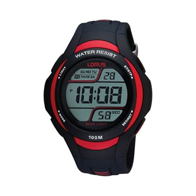 Men's black and red digital watch r2307ex9